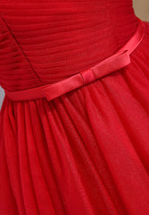 Red Tulle Short Corset Prom Dresses, A-Line Party Dresses outfit, Party Dress Cheap
