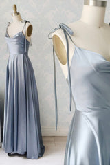 Simple Satin Long Corset Prom Dresses, A-Line Spaghetti Straps Party Dresses outfit, Party Dress Code