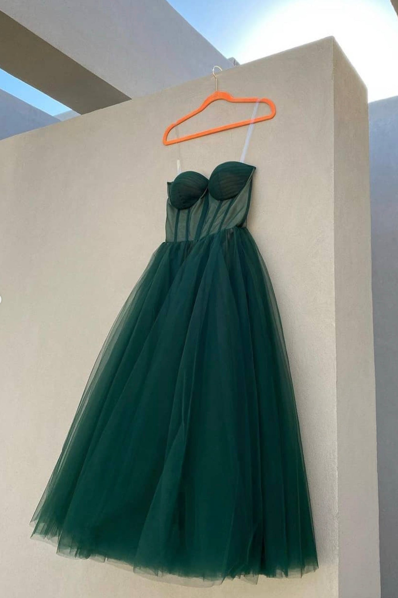 Green Tulle Short Corset Prom Dresses, Lovely Spaghetti Straps Evening Dresses outfit, Prom Dresses Photos Gallery