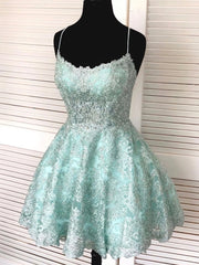 Backless Short Mint Green Lace Corset Prom with Straps,Graduation Corset Homecoming Dresses outfit, Bridesmaid Dresses Websites