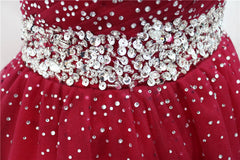 Burgundy Long Tulle Off Shoulder Corset Prom Dress , Junior Corset Prom Dresses outfit, Prom Dresses Boutique