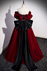 Burgundy Velvet Off the Shoulder Floor Length Corset Prom Dress outfits, Prom Dress Long Mermaid