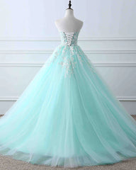 Charming Mint Green Tulle Corset Ball Gown Sweet 16 Dress, Lace Applique Corset Prom Dress outfits, Aesthetic Dress