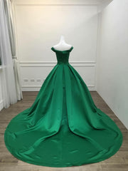 Dark Green Satin Corset Ball Gown Long Evening Dress Corset Prom Dress, Green Corset Formal Dresses outfit, Prom Dresse 2025