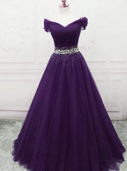 Dark Purple Tulle Long Corset Prom Dresses, Junior Corset Prom Dress outfits, Homecoming Dress Shorts