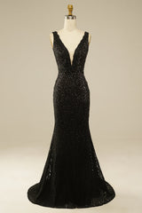 Elegant Glitter Rhinestone Black Lace Long Corset Prom Dress outfits, Elegant Glitter Rhinestone Black Lace Long Prom Dress
