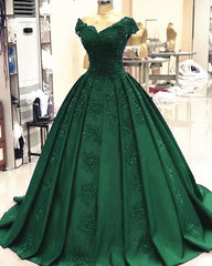 Green Corset Ball Gown Satin Corset Prom Dresses Lace V Neck Corset Formal Dress,Quinceanera Dresses outfit, Prom Dresses Shiny
