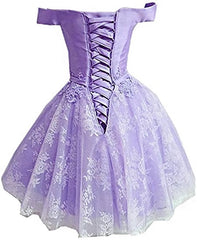 Lavender Lace and Satin Sweetheart Corset Homecoming Dress, Lavender Short Corset Prom Dress outfits, Party Dresses Classy Elegant