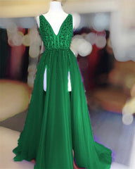 Long Tulle V-neck Corset Prom Dresses Sequin Beaded Evening Gowns outfit, Prom Dress Ballgown