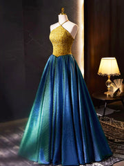 Retro Halter Neck Long Corset Prom Dress, Elegant A-Line Evening Party Dress Outfits, Party Dress Website