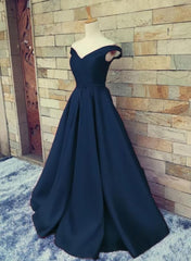 Navy Blue Satin Sweetheart A-line Handmade Corset Formal Dress, Blue Long Corset Prom Dress outfits, Evening Dress 2031