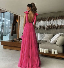 Pink Backless Corset Prom Dress, Evening Dress outfit, Formal Dresses Outfits