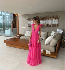 Pink Backless Corset Prom Dress, Evening Dress outfit, Formal Dresses Outfit