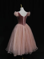Pink tulle short Corset Prom dress pink tulle Corset Homecoming dress outfit, Prom Dress Gown