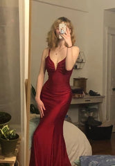 Spaghetti Straps Mermaid Long Corset Prom Dress,Unique Corset Formal Dresses outfit, Short Formal Dress