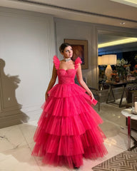Unique Layered Tulle Corset Prom Dresses Corset Ball Gowns Long Evening Dress outfit, Prom Outfit