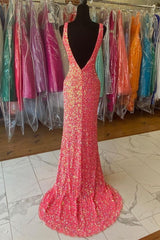 V neck Sequin Mermaid Long Corset Prom Dress,Corset Formal Dresses outfit, Prom Dresses Lace