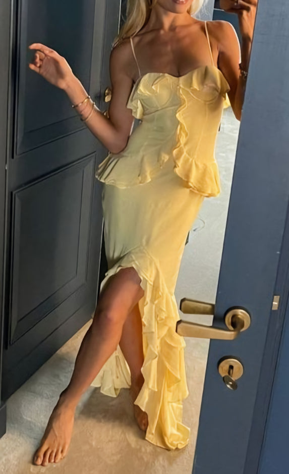 Yellow Corset Prom Dresses Party Evening Gowns outfit, Formal Dresses Fall